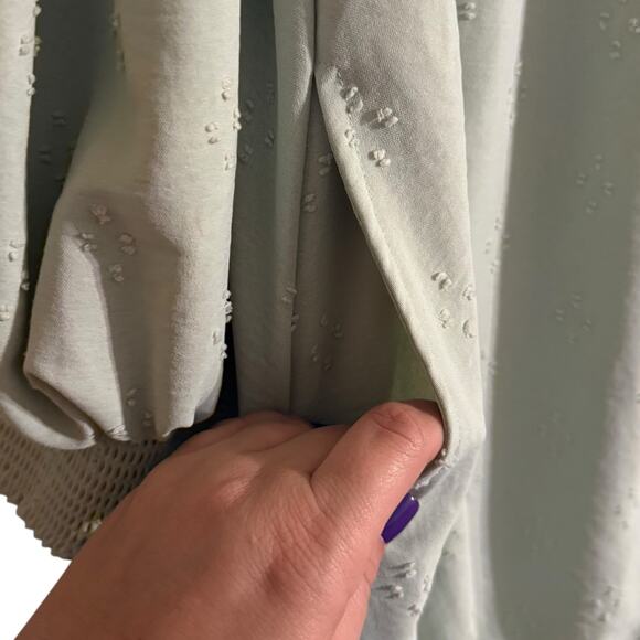 Altar'd State swiss dot long Balloon sleeve sage green loose fit dress size L - Picture 7 of 7